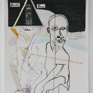 Triangular Commerce I, (Death, Taxes, Eden), 2021, Mixed media on handmade premium art paper